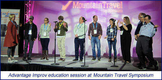 Advantage Improv education session at 2018 Mountain Travel Symposium