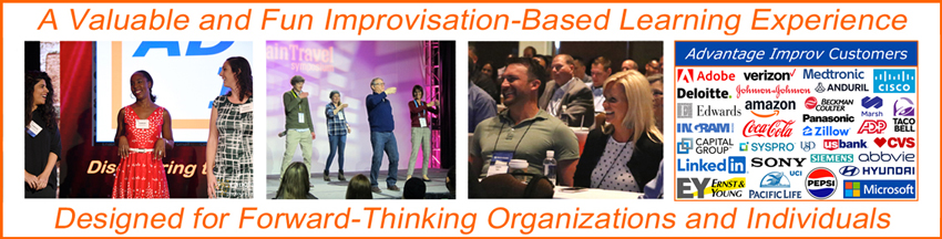 Discover more about our fun improvisation-based learning experiences designed for forward-thinking organizations.