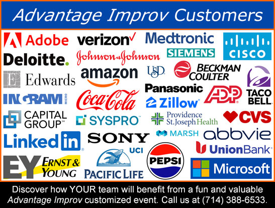 ask us about fun improv team building events at your location or ours