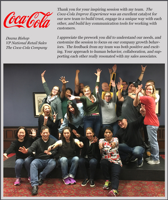 Coca-Cola loved their Advantage Improv team building event
