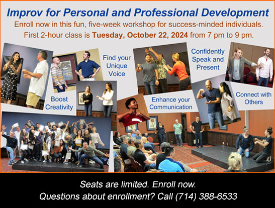 Enroll now for the October 22, 2024 Improv for Personal and Professional Development workshop