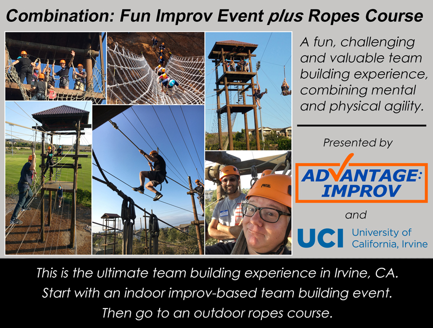 Combine improv team building event with a ropes course